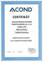 Certifikát TČ ACOND